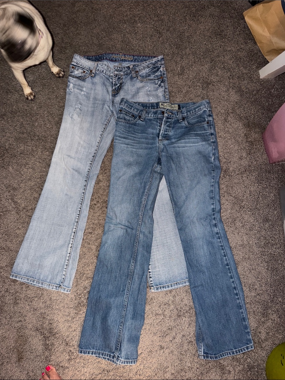 American eagle Women's Blue Jeans - Light and Medium Wash Duo